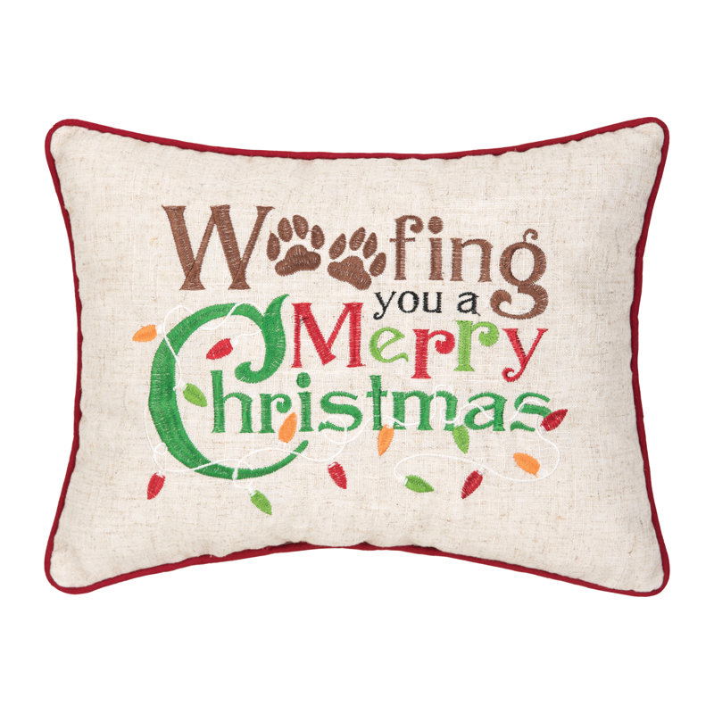 The Holiday Aisle® Washam Woofing Christmas Throw Pillow & Reviews